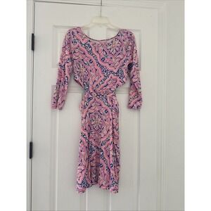 Lilly Pulitzer Pippa Cant Resist Cutout Dress Women Size M Pink Blue Mini